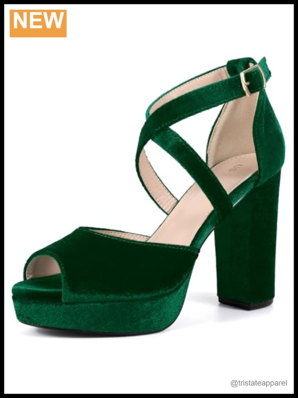 Peep Toe Platform Heeled Sandals Faux Velvet Block Heel